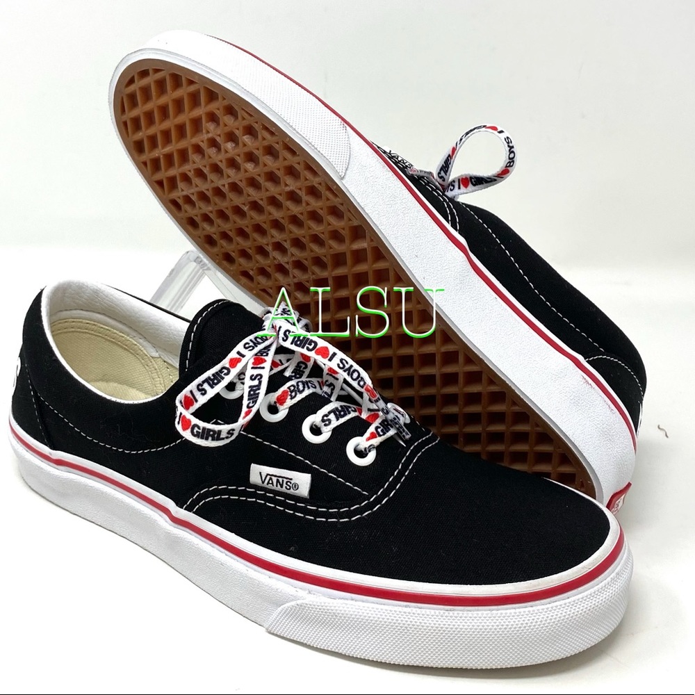 💖MEGA SALE💖VANS ERA I heart ❤️ Black Canvas Men's Size 9.5 13 VN0A4U39WKU - Picture 5 of 12